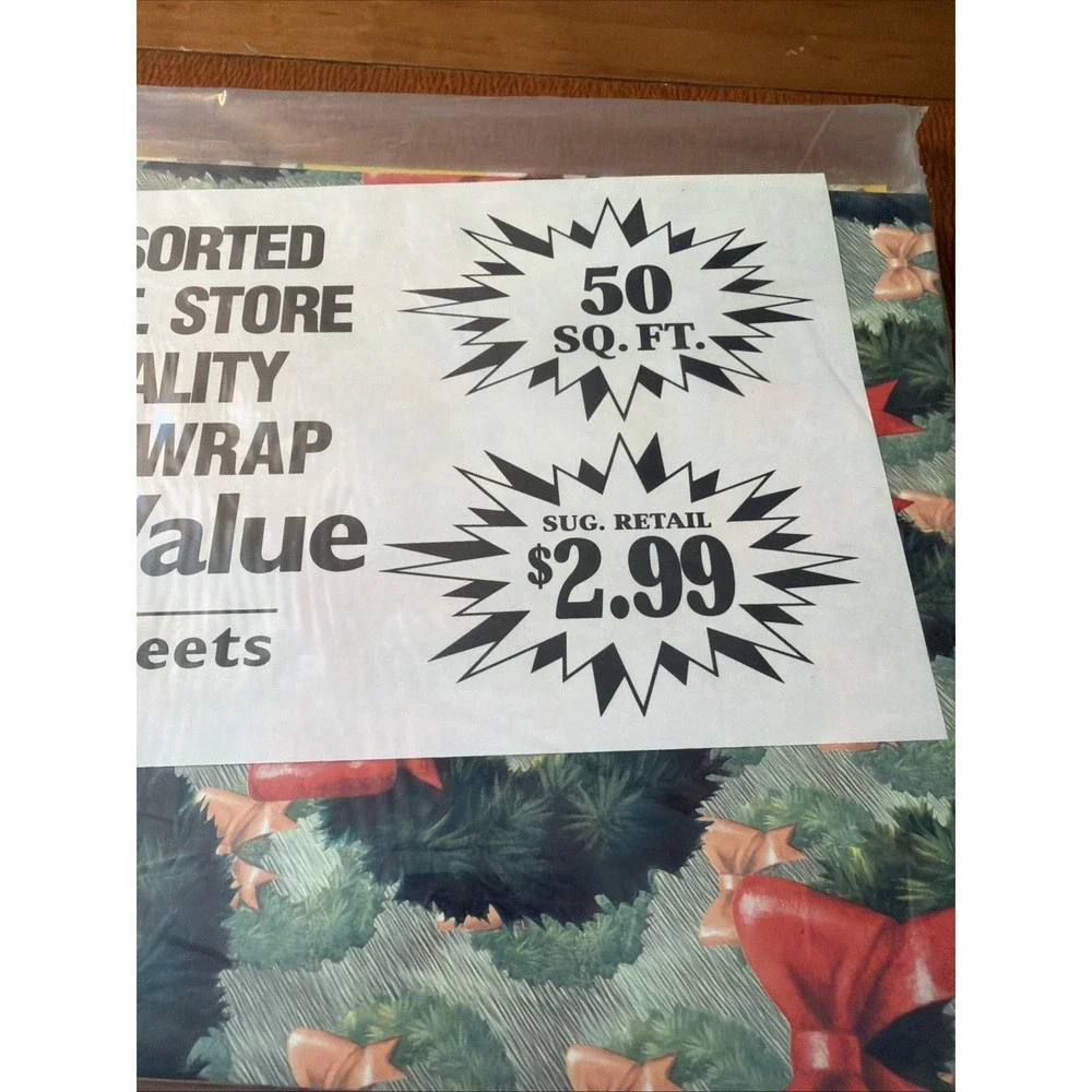 Vintage Christmas Wrapping Paper Flat Sheets 2 Packages Of 10 Sheets (20 Total)